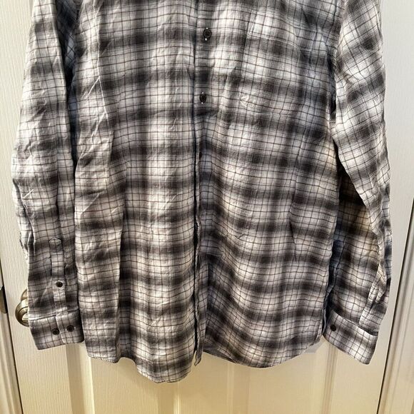 Johnnie-O Burruss Top Shelf Button Down Shirt Light Gray Plaid Men's Size XL - Picture 3 of 10